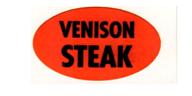 Orange Venison Steak Label